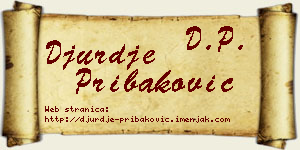 Đurđe Pribaković vizit kartica
